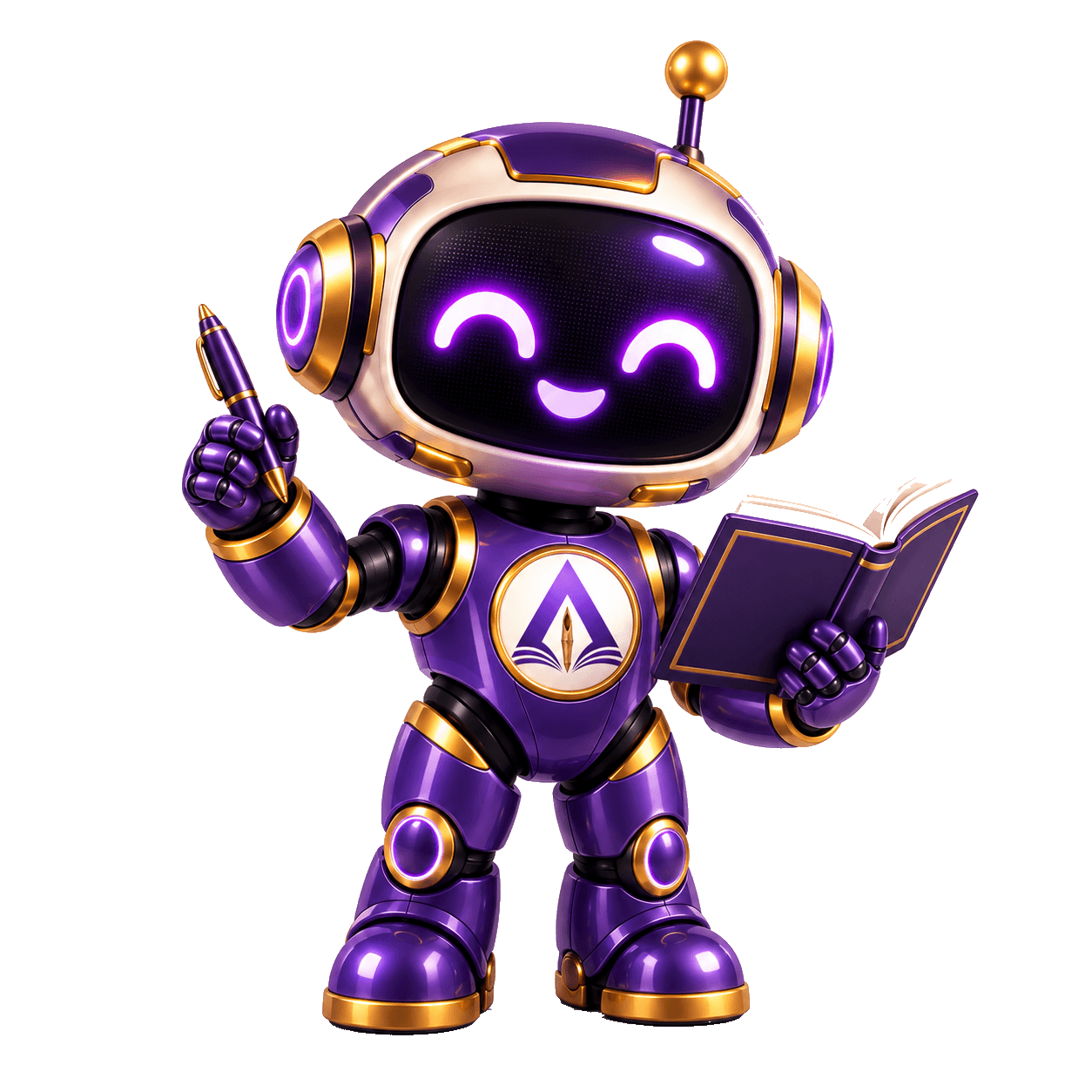 Arivon education robot illustration presenting a book for future learning assistance